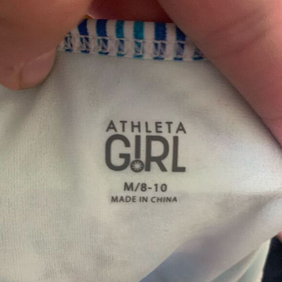 Athleta Girl watercolor halter tie 8-10 swim tankini top - Picture 3 of 3